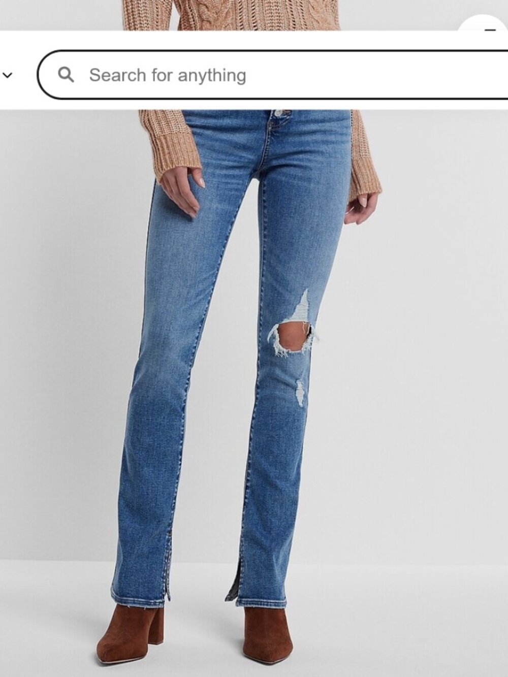 Express Women's Mid Rise Ripped Skyscraper Jeans  8S